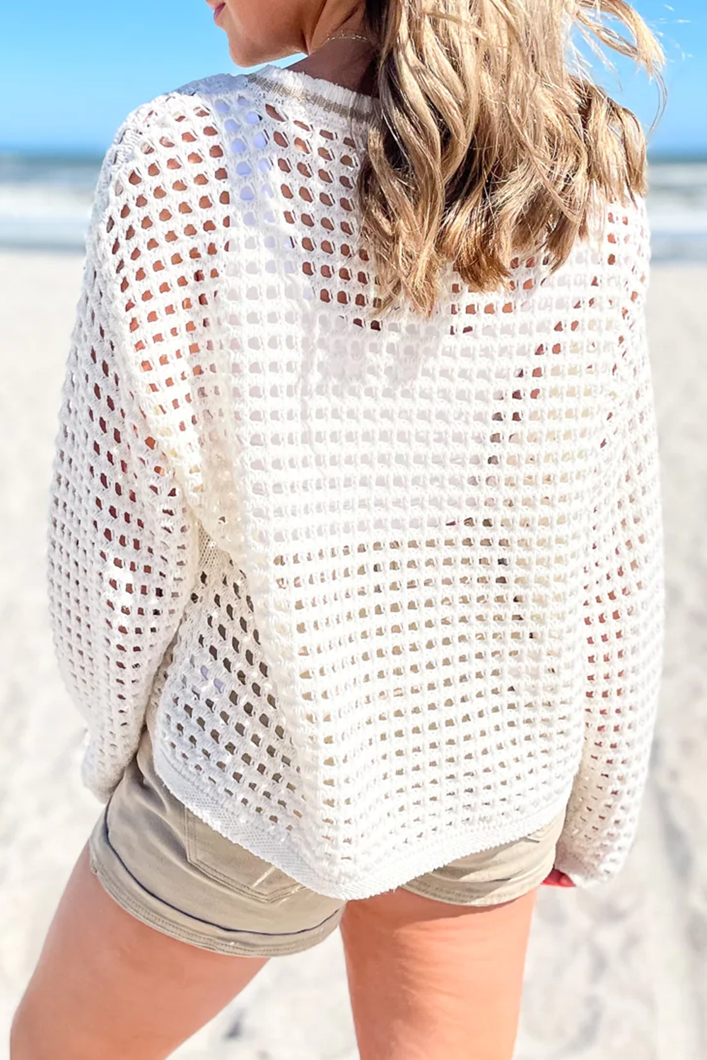 Beach Vacation Hollow Knit Sweater