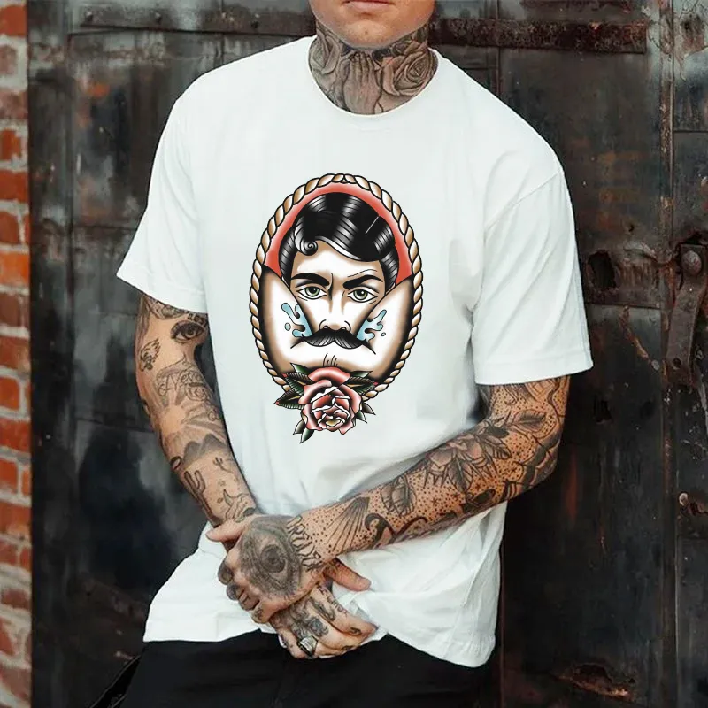 Vintage Rose Printed Men's T-shirt