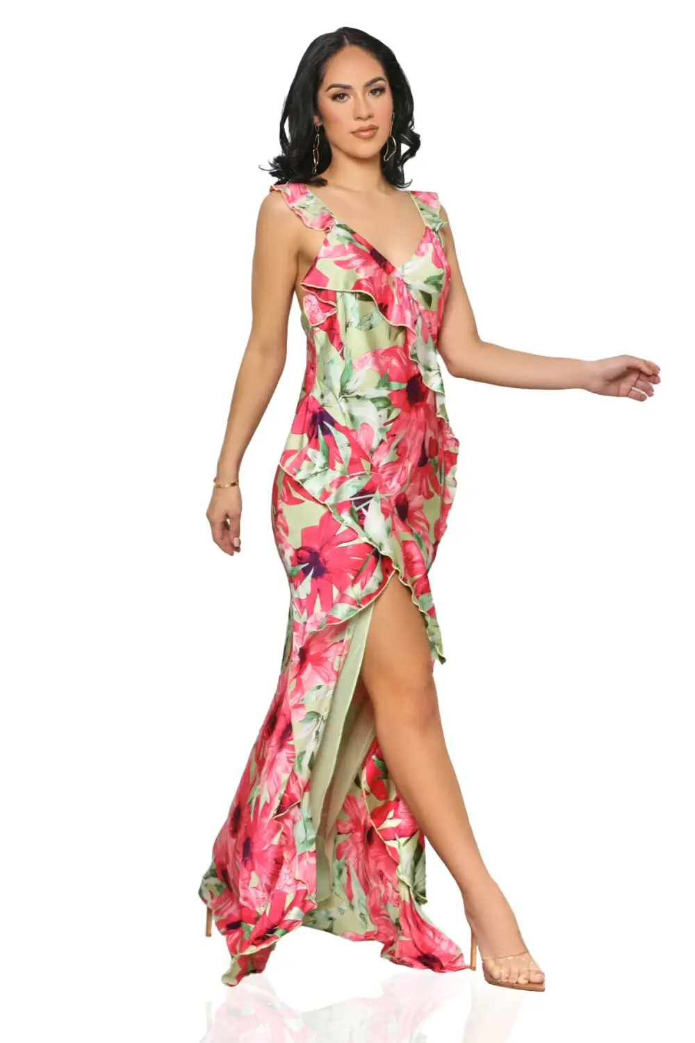 Spring Dreams Floral Maxi Dress (Pink Multi)- FINAL SALE