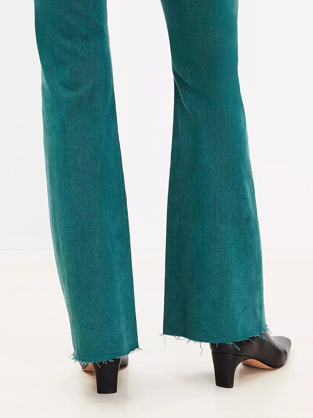 Fresh Cut High Rise Slim Flare Jeans in Deep Spruce Green