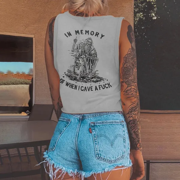 In Memory Of When I Gave A Fuck Printed Casual Vest