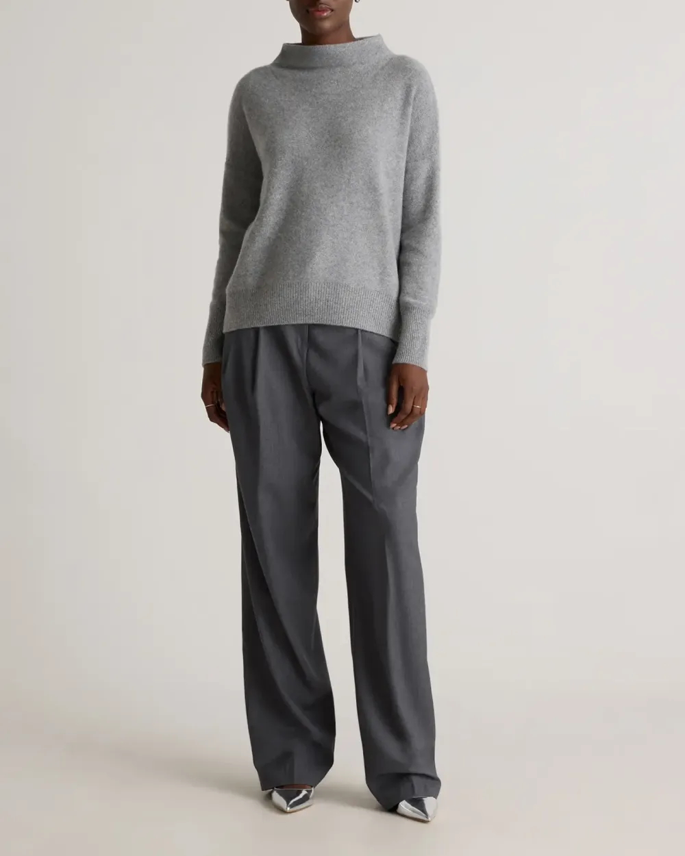 Funnel Neck Mongolian Cashmere Sweater