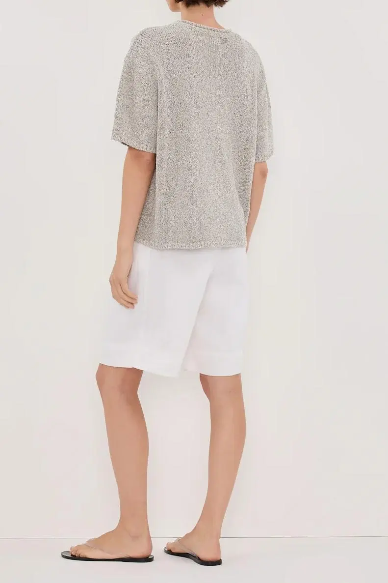 ERIN SILVER MARLE BOXY KNIT TEE