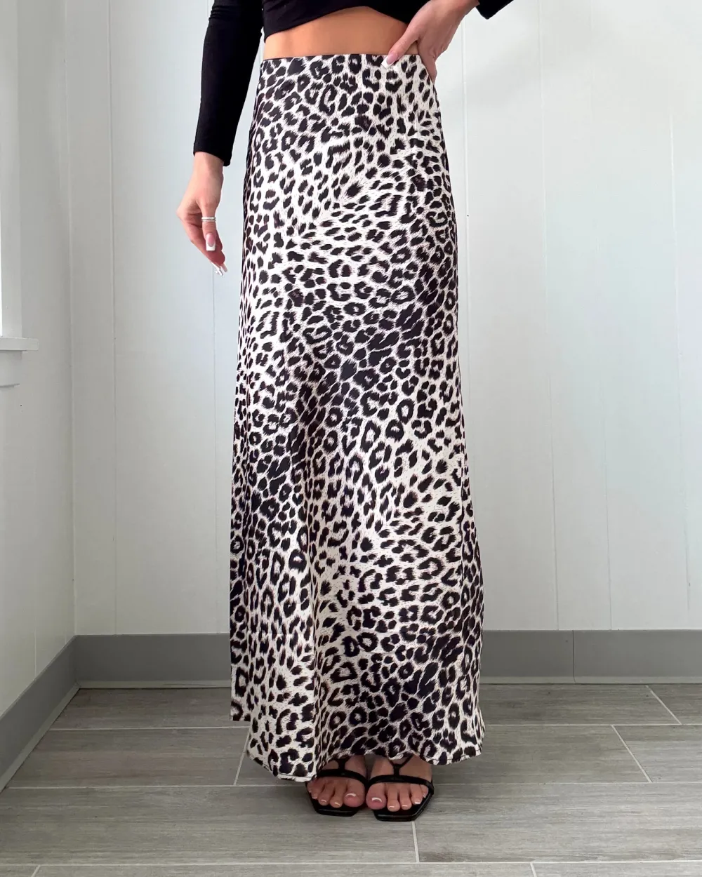 Serenity Satin Maxi Skirt - Leopard