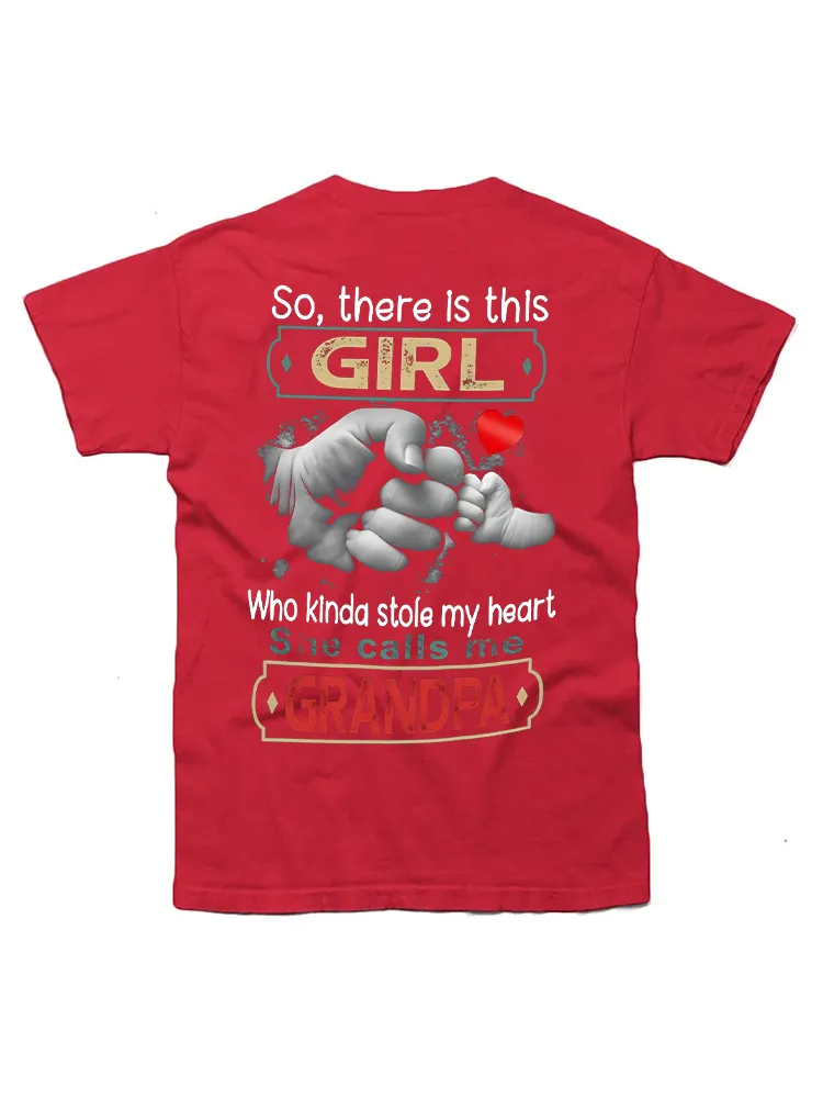 There Is This Girl Kinda Stole My Heart She Calls Me Grandpa Premium T-Shirt