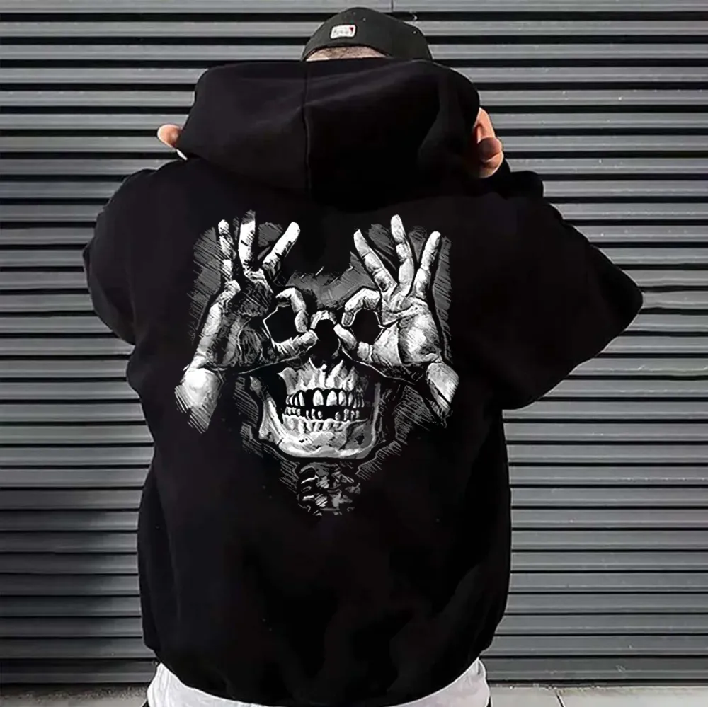 Naughty Skull Printed Men's Hoodie