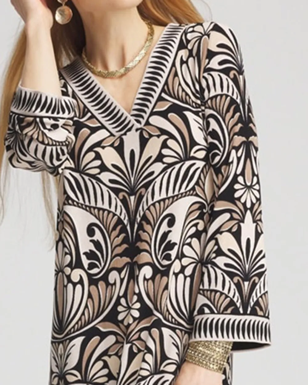 Bell-Sleeved Midi Dress