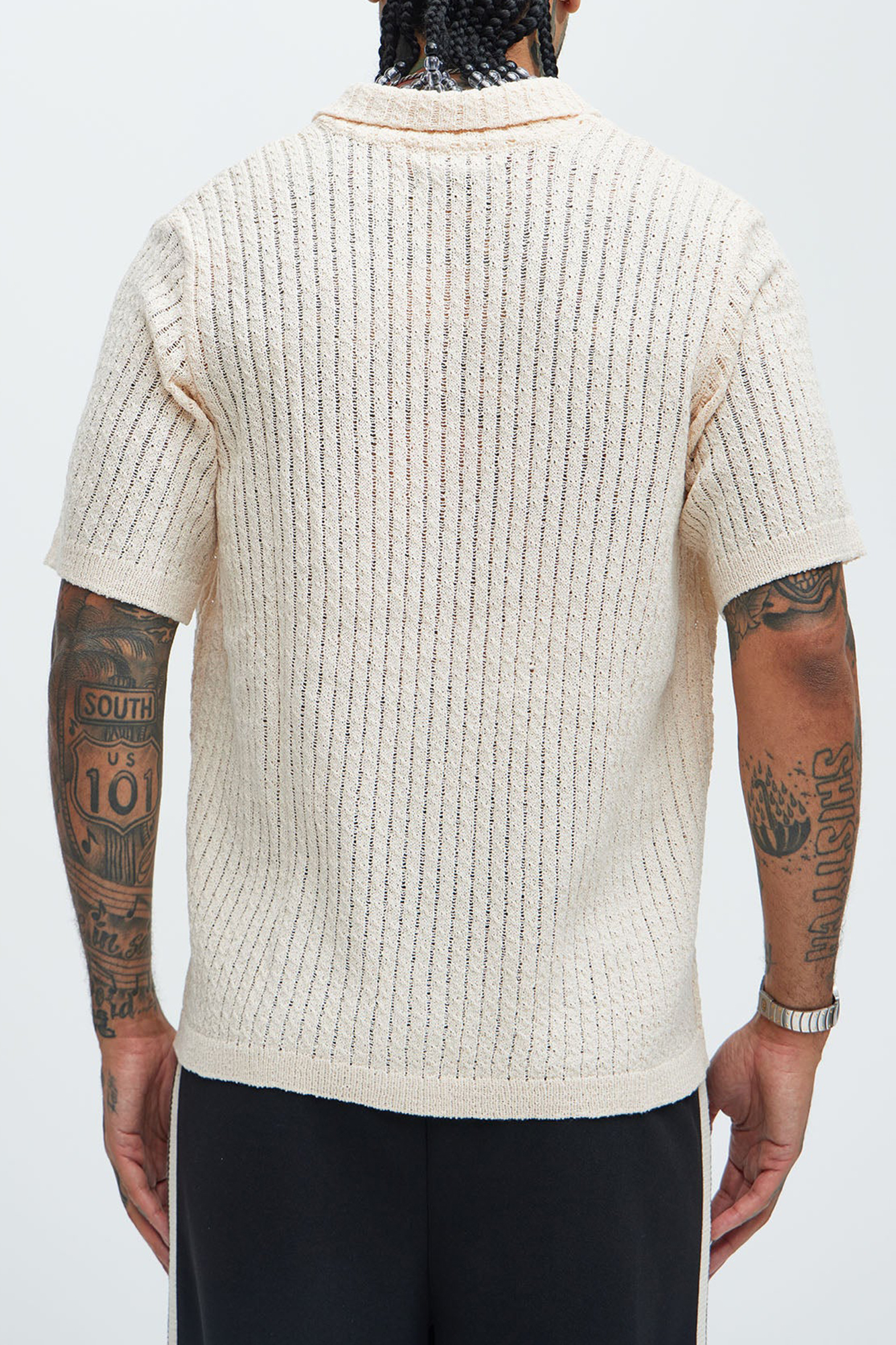 Perez Stripe Knit Shirt - Cream