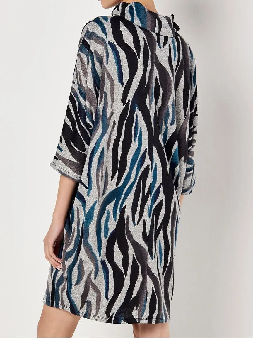 Zebra Soft Touch Cocoon Mini Dress