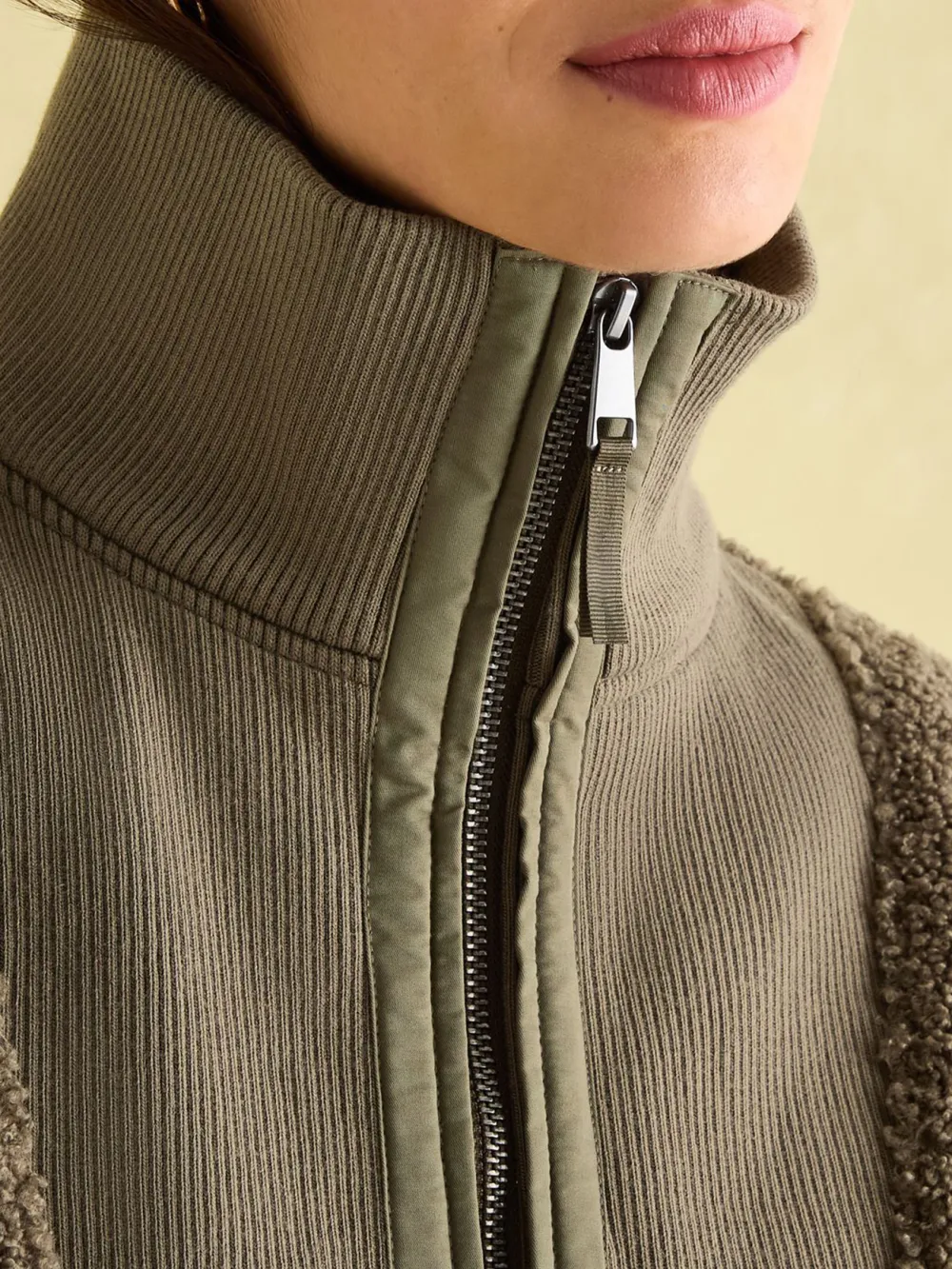 Thurleston Khaki Green Borg Fleece