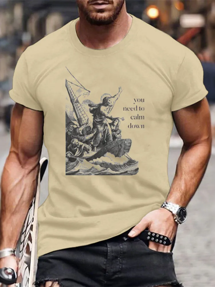 You Need To Calm Down - Jesus Calms The Storm Adult T-Shirt - Comfort Colors