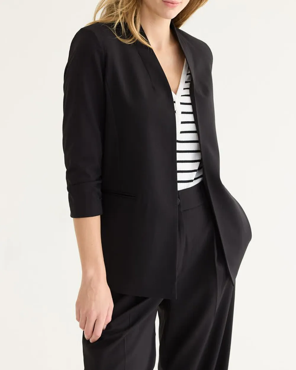 Collarless Open Blazer - The Timeless