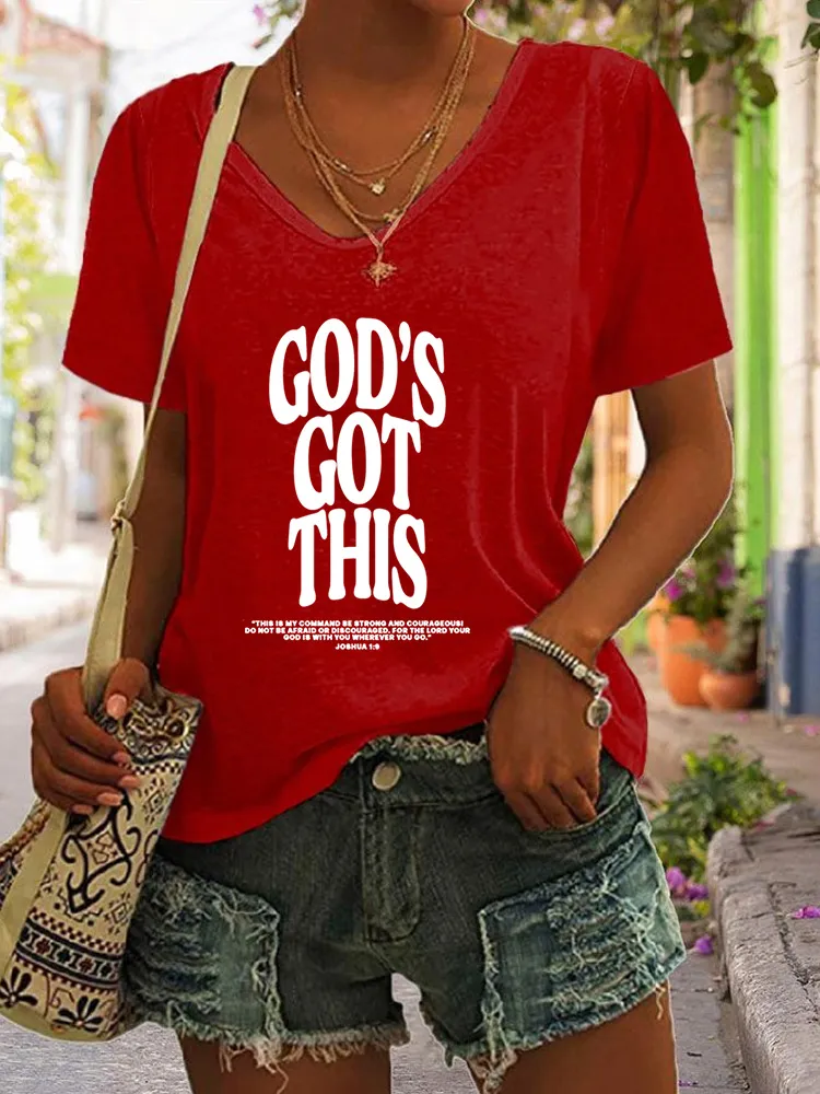 Women'S V-Neck T-Shirt God'S Got This Apostolic Gifts T-Shirt