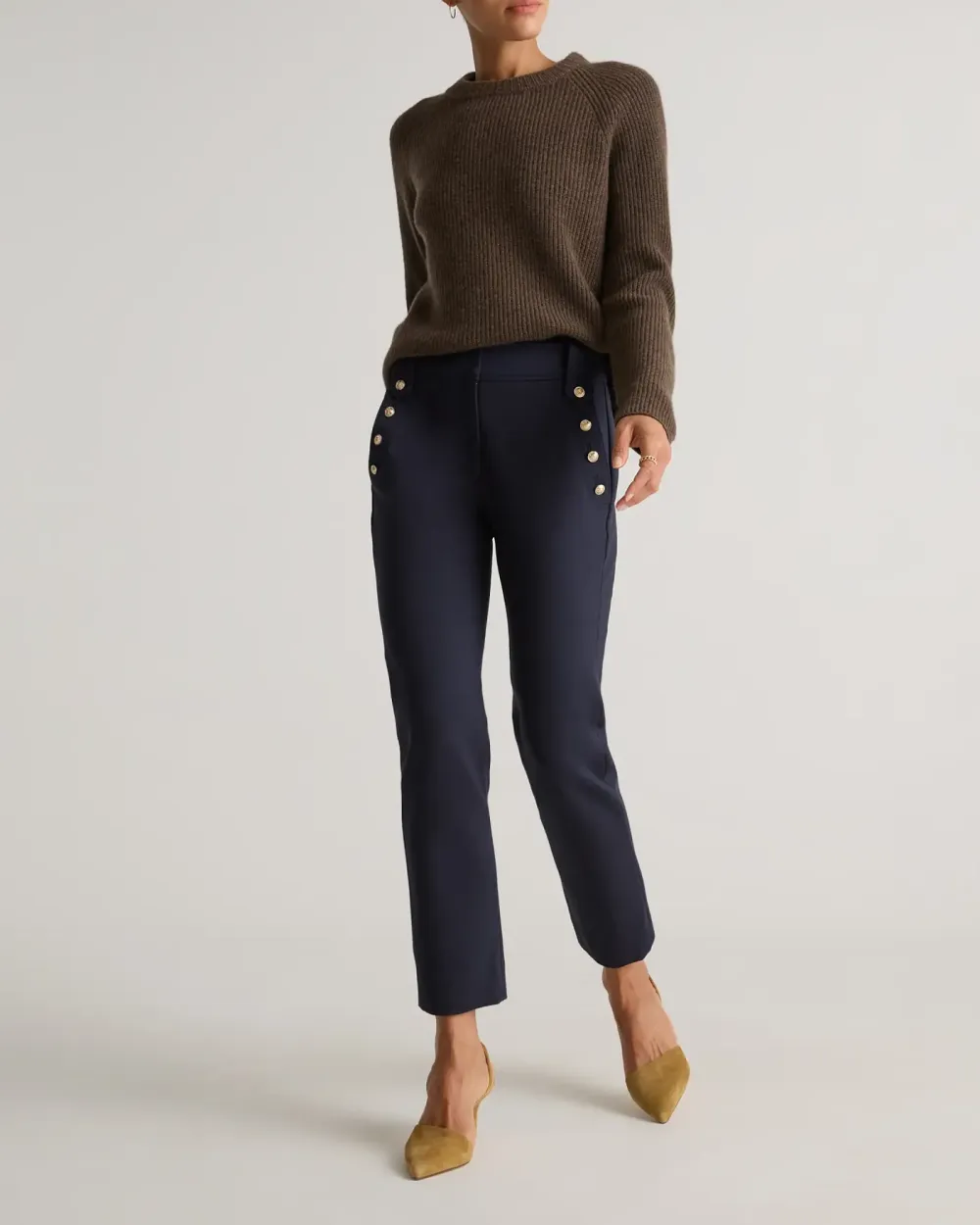 Ultra-Stretch Ponte Straight Leg Mariner Pants