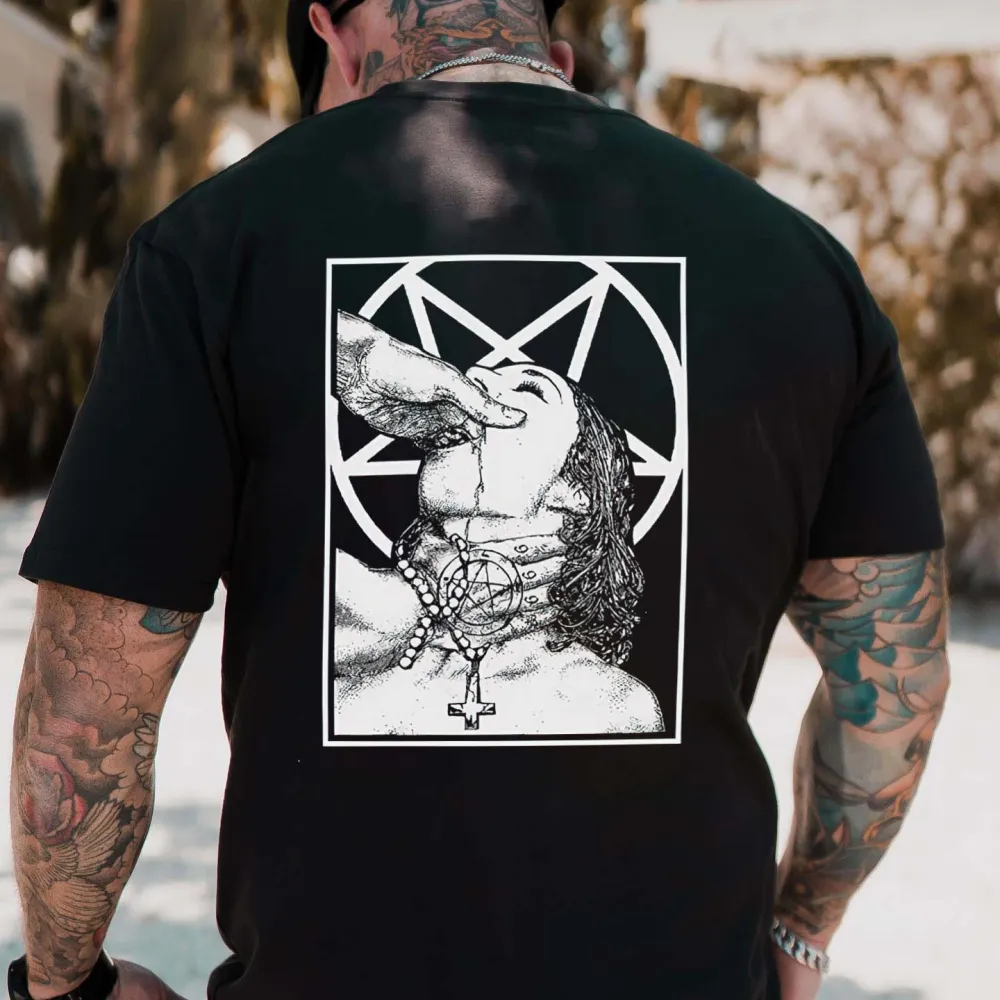 Satanic Nun Printed Men's T-shirt