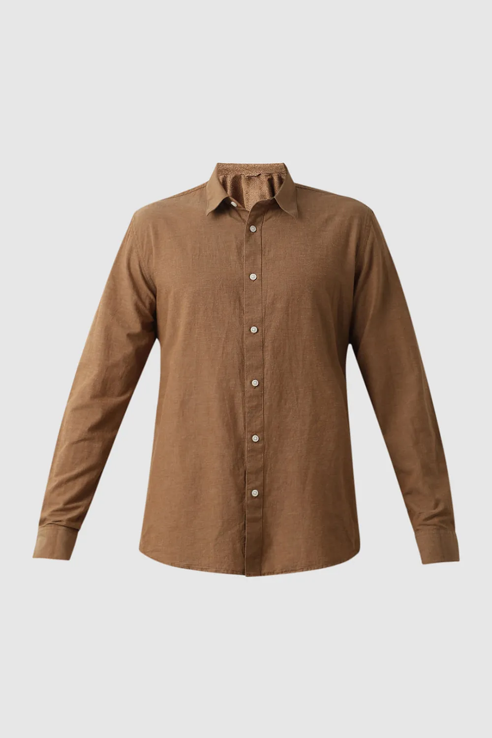 Brown Linen Full Sleeves Shirt