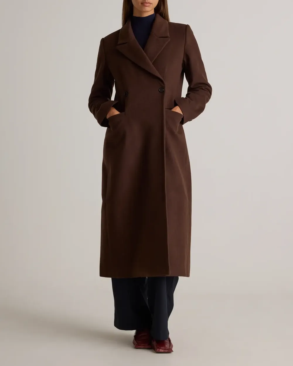 Slight Stretch Italian Wool Tailored Coat