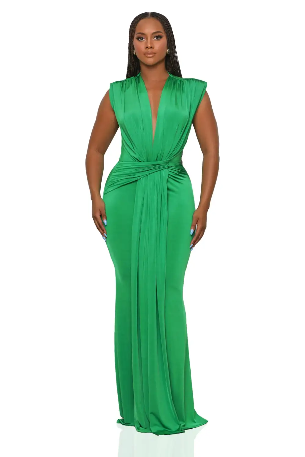 Spring Dreams Draped Maxi Dress (Green)