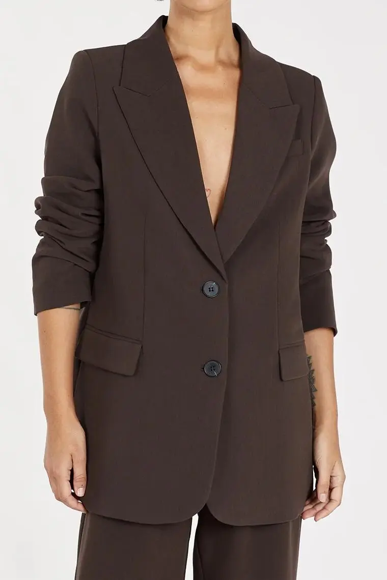 ELLE DARK CHOCOLATE BLAZER