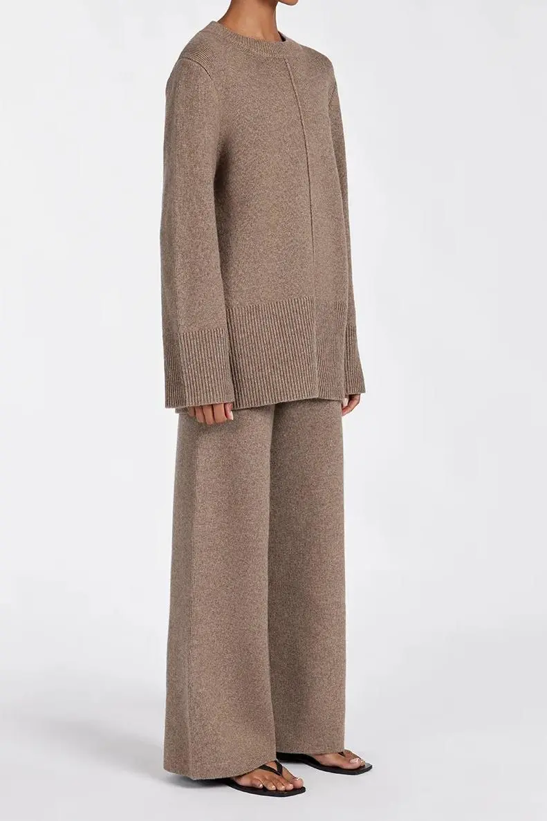 CLEMENCE CHOC MARLE KNIT PANT