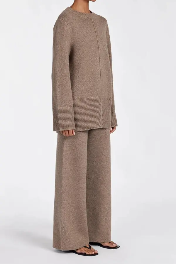 CLEMENCE CHOC MARLE KNIT PANT