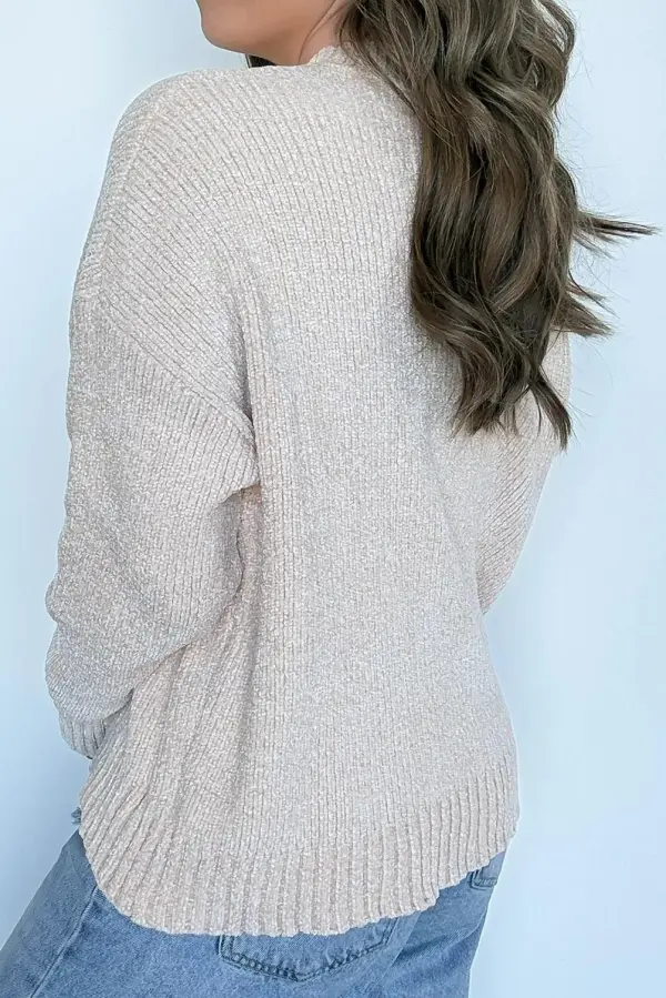 Oatmeal Soft Knit Sweater