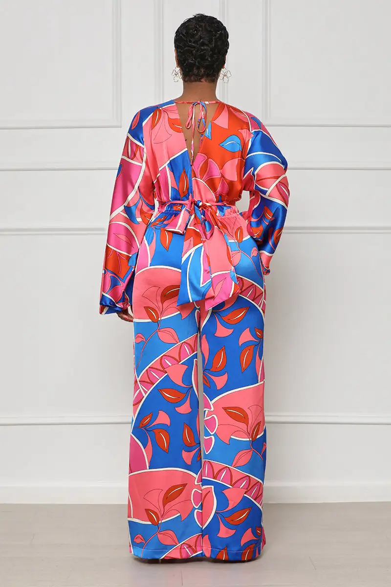 Lady Of The Hour Jumpsuit (Red Multi)- FINAL SALE