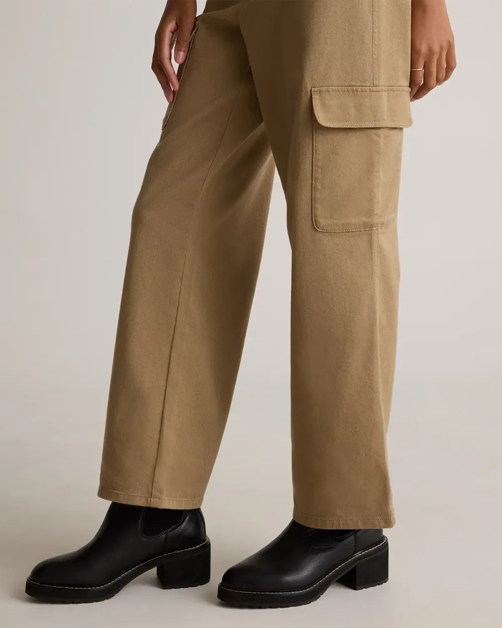 Organic Stretch Cotton Twill Cargo Pants