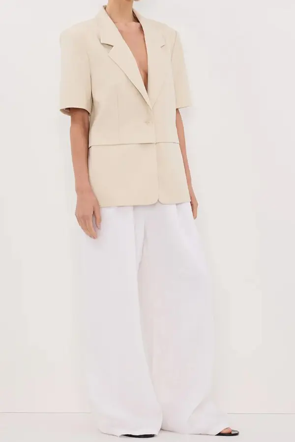 RITA SAND SHORT SLEEVE BLAZER