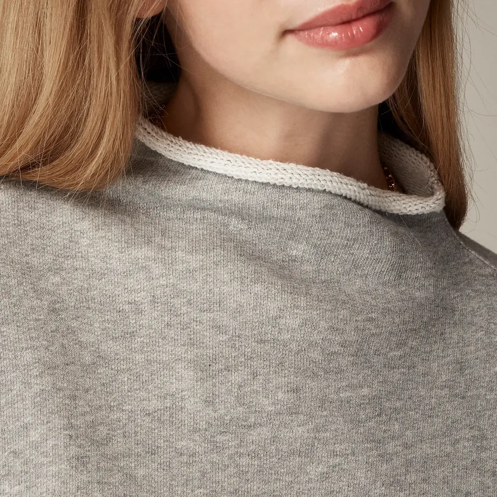 Cotton Terry Rollneck Sweatshirt