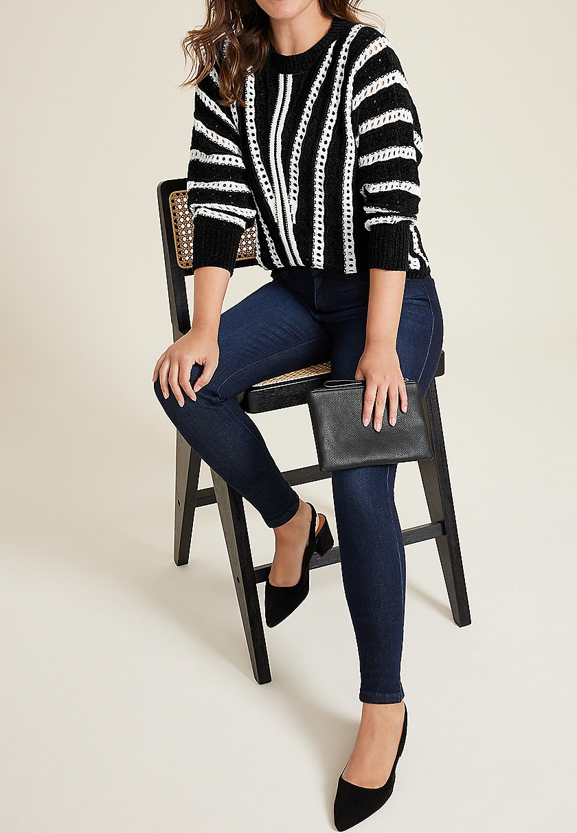 Chevron Stripe Dolman Sweater