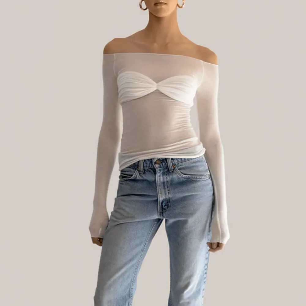 Faded Love Mesh Off Shoulder Top