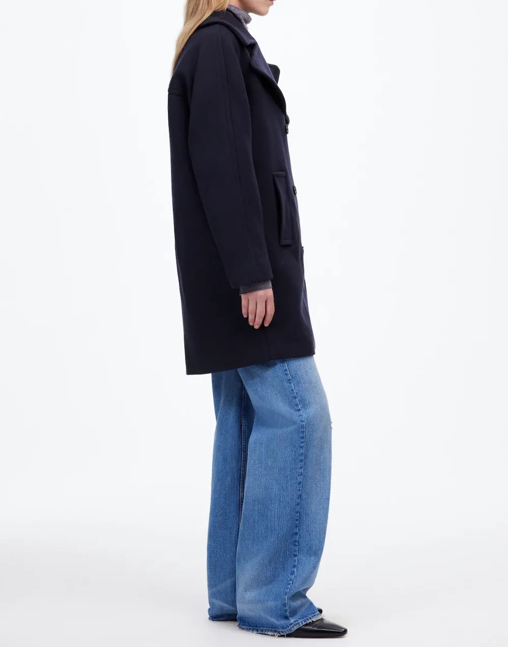 Oversized-Collar Peacoat Fabric