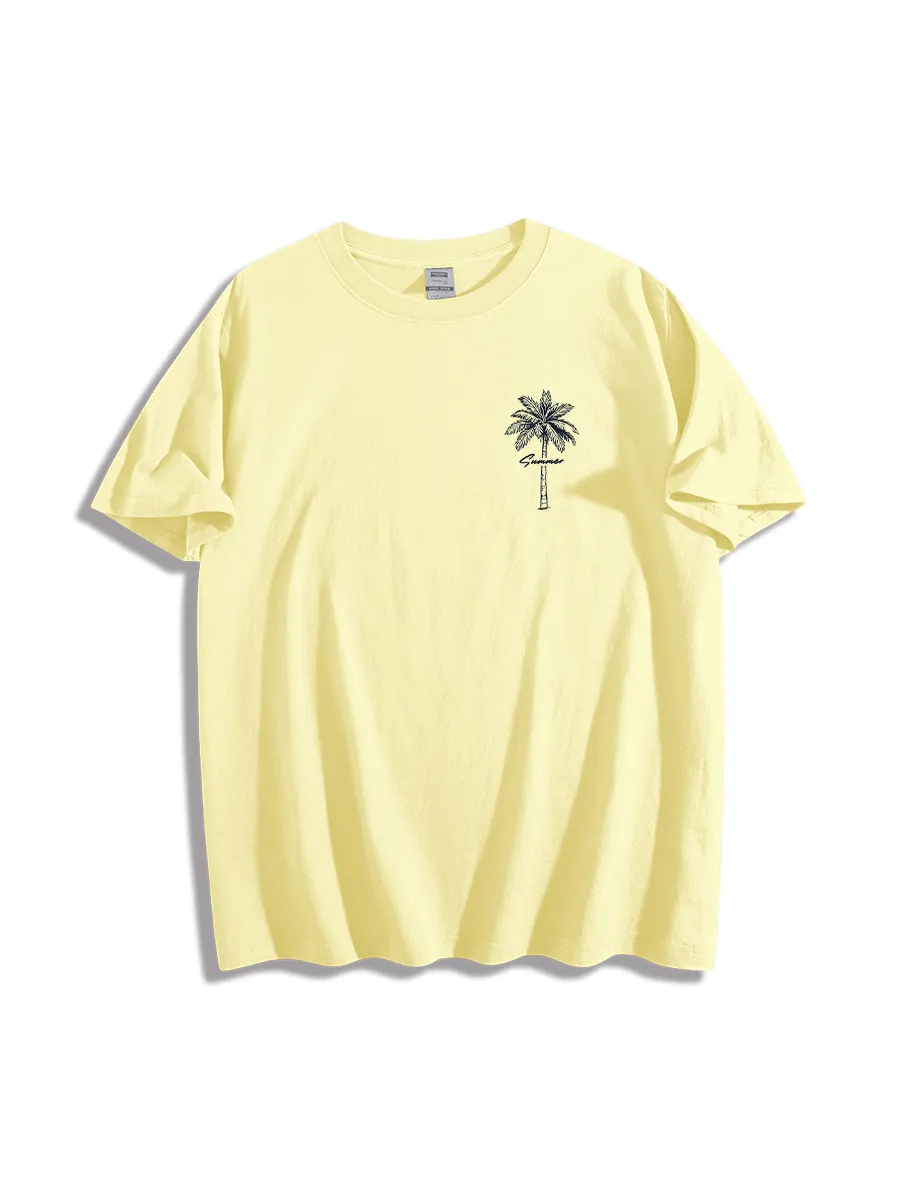 For Men Graphic Crew Neck Coconut Palm Trees T-Shirt