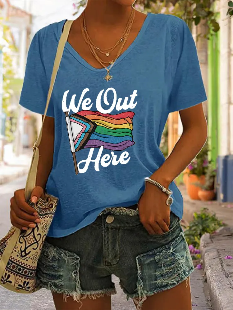 Women'S We Out Here V-Neck T-Shirt