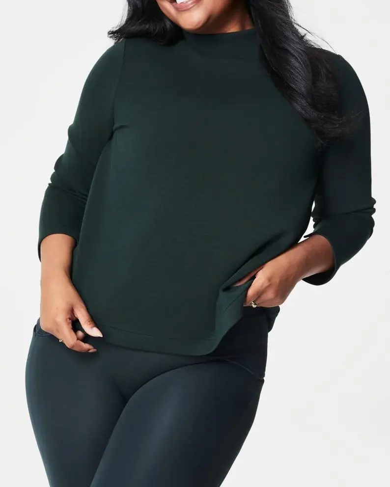 Plain Mock Neck Top