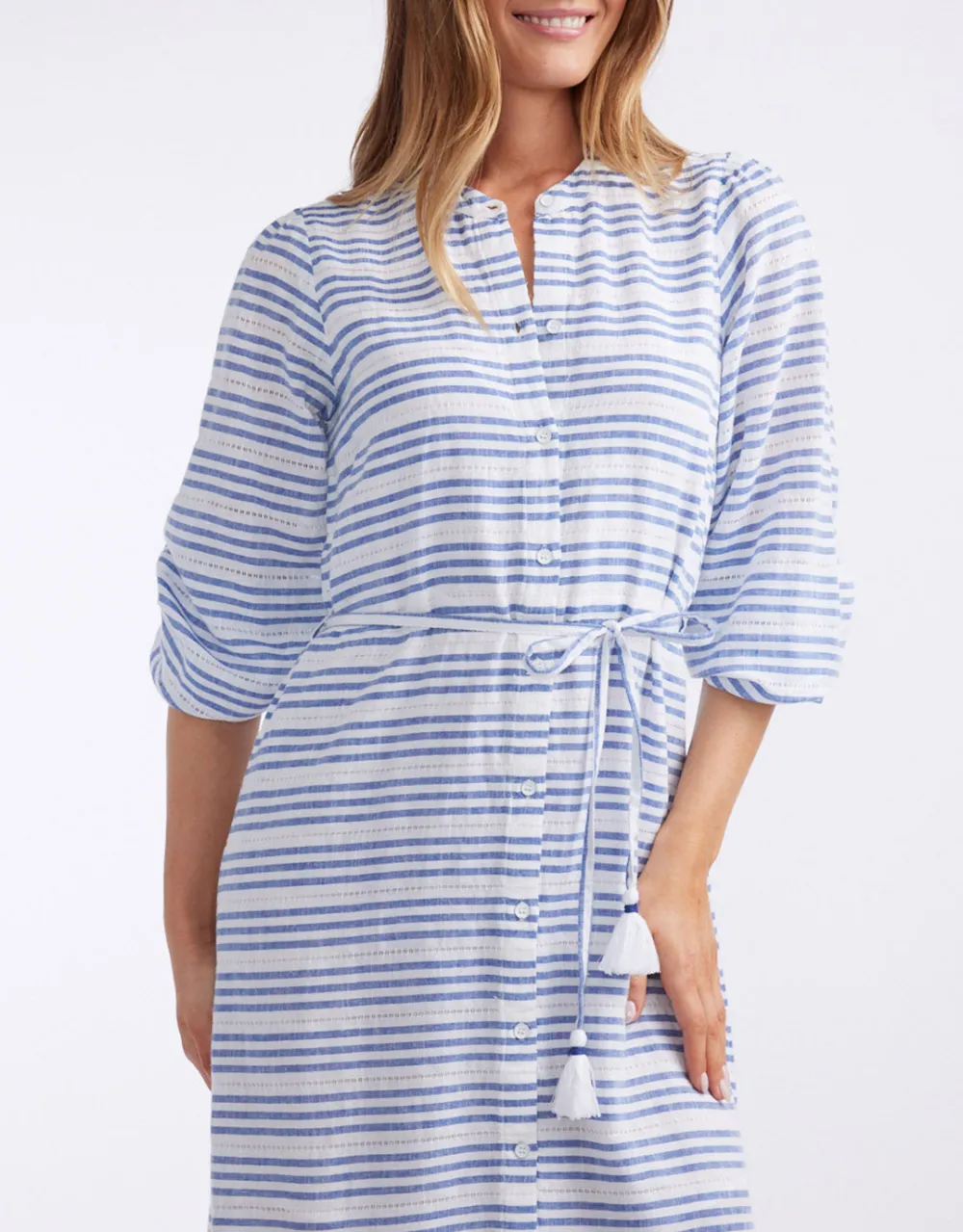 Palm Island Dress - Blue/White Stripe