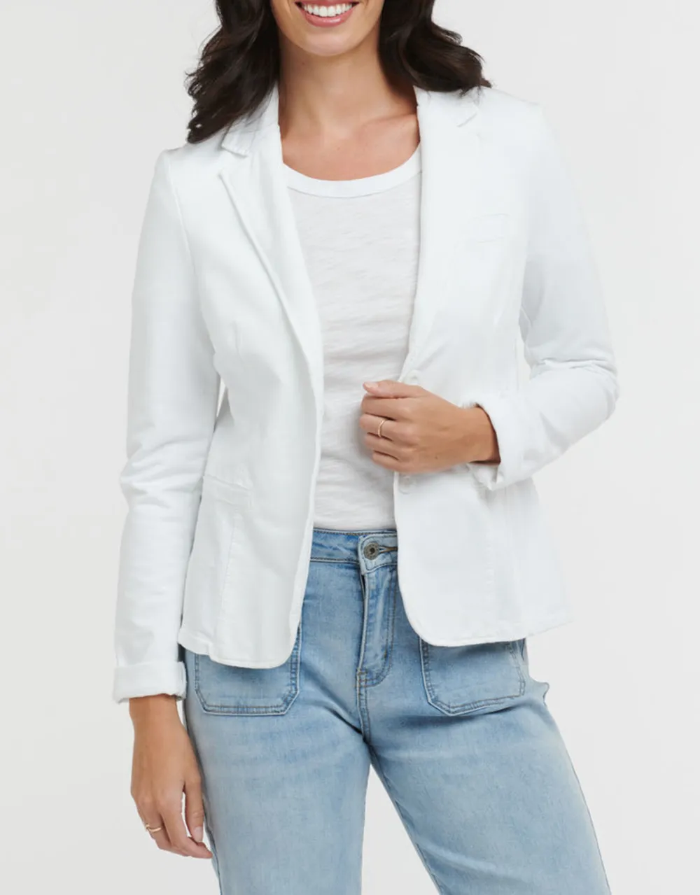 Maha Sequin Blazer - White