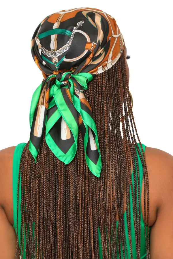 Belts & Chains Scarf (Green Multi)