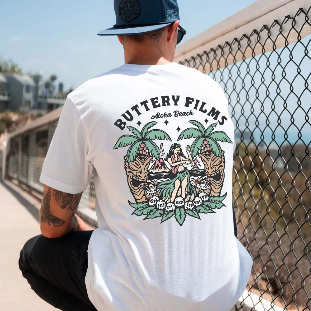 Buttery Films Aloha Beach Printed Men's T-shirt