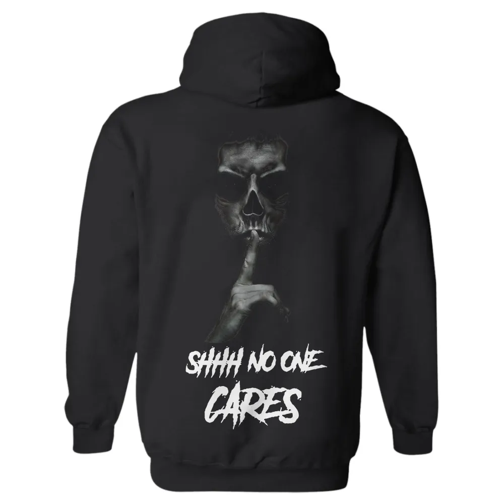 Shhh No One Cares Printed Men's Cozy Hoodie
