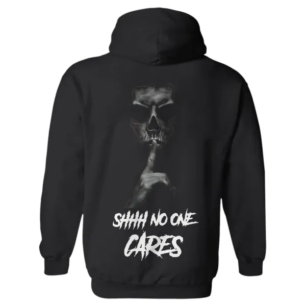 Shhh No One Cares Printed Men's Cozy Hoodie