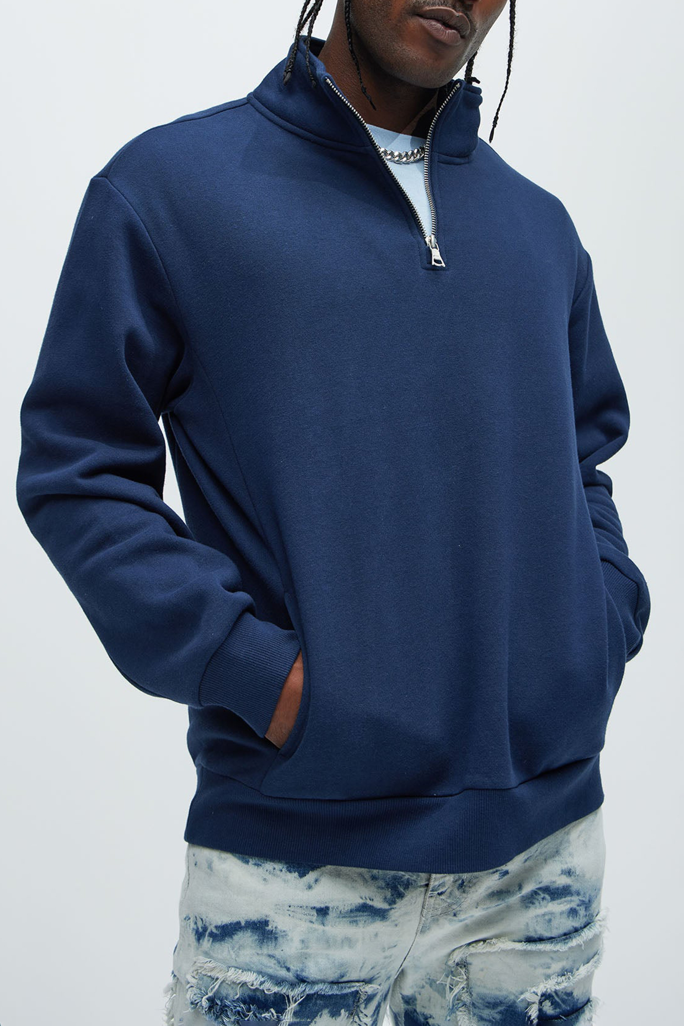 Quarter Zip Collar Sweatshirt