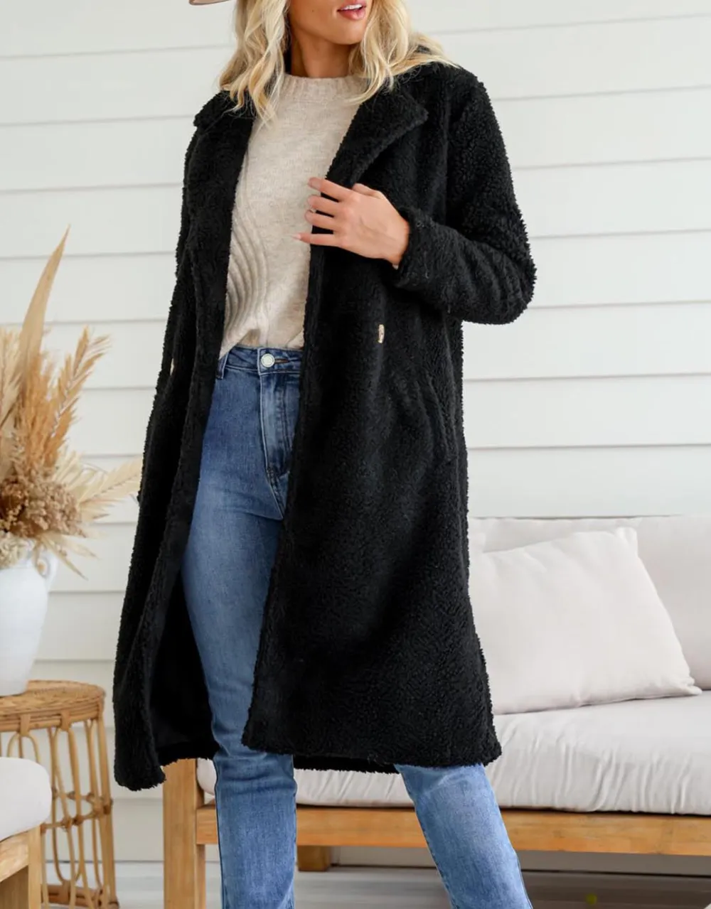 Boucle Coat - Black