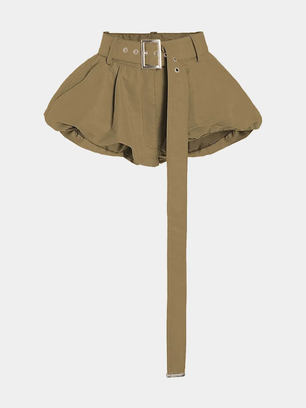 Plain Wide-Leg Shorts With Belt