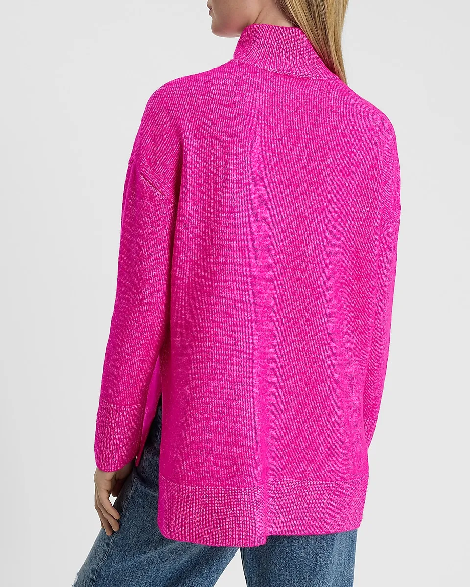 Mock Neck Tunic Sweater