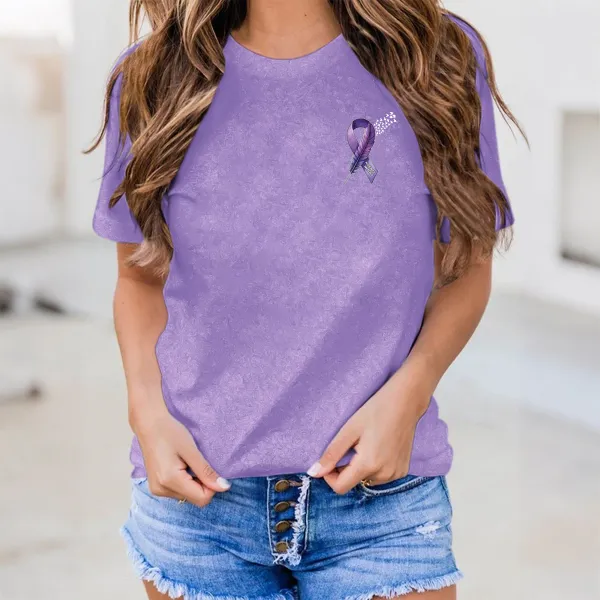 Women'S Alzheimer'S Awareness Round-Neck Short-Sleeved T-Shirt
