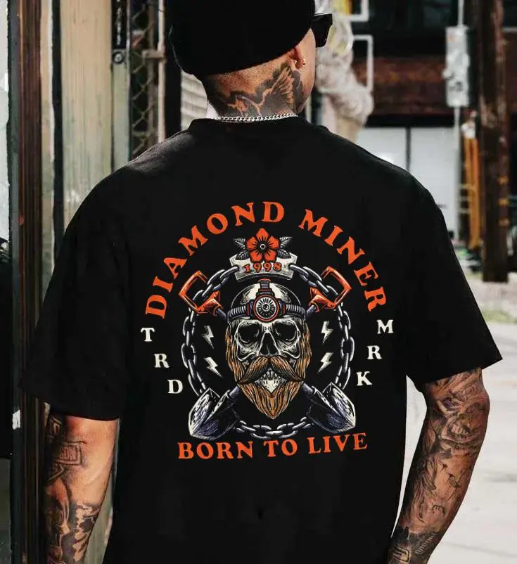 Diamond Miner Born To Live Printed Men's T-shirt