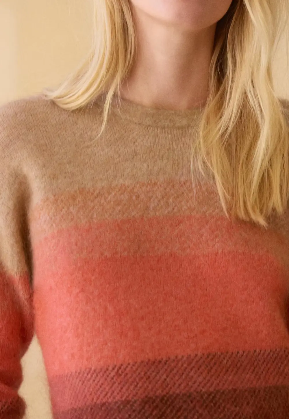 Striped ombre sweater
Mohair & merino wool blend