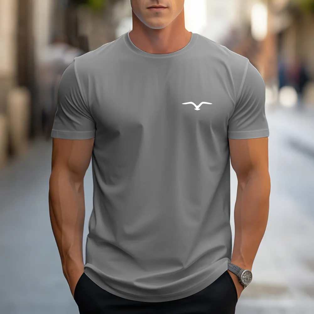 For Men Graphic Print Crew Neck Short Sleeve Casual Tees Basic Tops